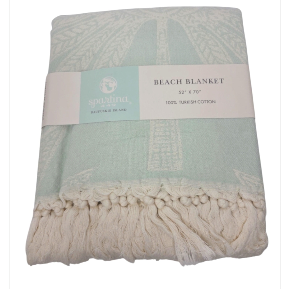 Spartina 449 Callawassie Palmetto Sea Foam Beach Blanket NEW